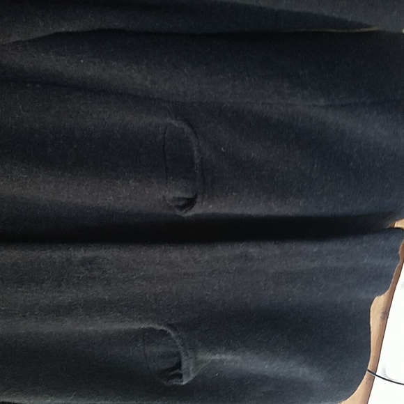 MOTH for Anthropologie heathered slate Wool sweater jacket cardigan fur collar - Picture 11 of 12